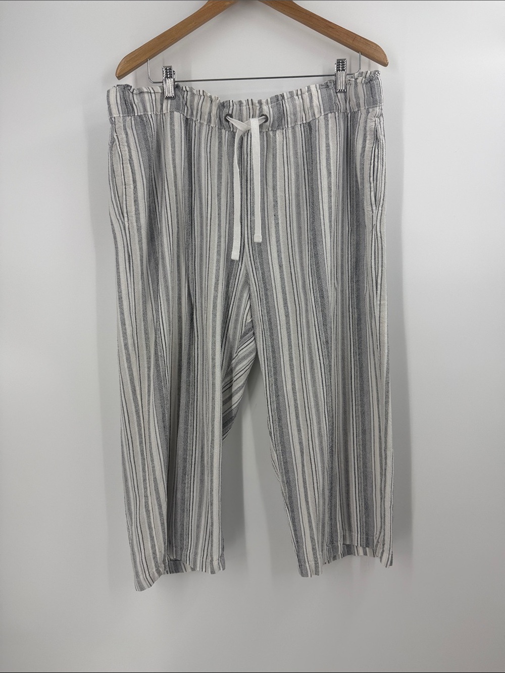 Dash Linen blend summer sandy beach ocean wide leg drawstring pants womens